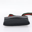 GUCCI GG Canvas Web Sherry Line Shoulder Bag Black Silver 256100 Auth 204737A-5