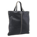 LOEWE Hand Bag Leather Black Silver Auth 204743-1
