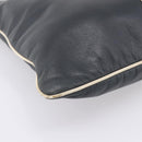 LOEWE Hand Bag Leather Black Silver Auth 204743-14