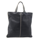 LOEWE Hand Bag Leather Black Silver Auth 204743-13