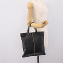 LOEWE Hand Bag Leather Black Silver Auth 204743-21
