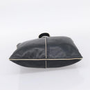 LOEWE Hand Bag Leather Black Silver Auth 204743-5