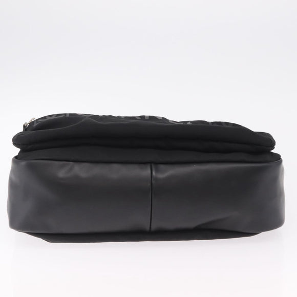 CHANEL Sports Line Shoulder Bag Nylon Black Silver CC Auth 204744V