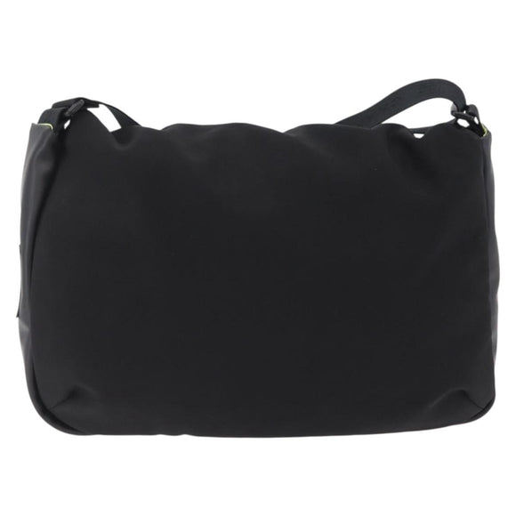 CHANEL Sports Line Shoulder Bag Nylon Black Silver CC Auth 204744V
