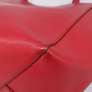 CELINE Hippo Phantom Tote Bag Leather Red Silver Auth 204745-14