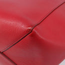 CELINE Hippo Phantom Tote Bag Leather Red Silver Auth 204745-16