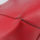CELINE Hippo Phantom Tote Bag Leather Red Silver Auth 204745-9