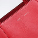 CELINE Hippo Phantom Tote Bag Leather Red Silver Auth 204745-17