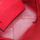 CELINE Hippo Phantom Tote Bag Leather Red Silver Auth 204745-11