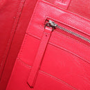 CELINE Hippo Phantom Tote Bag Leather Red Silver Auth 204745-21