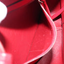 CELINE Hippo Phantom Tote Bag Leather Red Silver Auth 204745-22