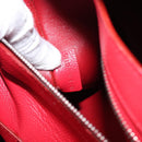 CELINE Hippo Phantom Tote Bag Leather Red Silver Auth 204745-12
