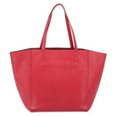CELINE Hippo Phantom Tote Bag Leather Red Silver Auth 204745-2