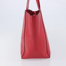 CELINE Hippo Phantom Tote Bag Leather Red Silver Auth 204745-3