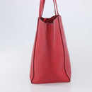 CELINE Hippo Phantom Tote Bag Leather Red Silver Auth 204745-4