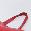 CELINE Hippo Phantom Tote Bag Leather Red Silver Auth 204745-8
