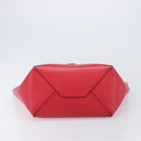 CELINE Hippo Phantom Tote Bag Leather Red Silver Auth 204745-5