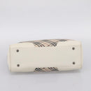 BURBERRY Nova Check Hand Bag Canvas Beige Silver Auth 204746A-5