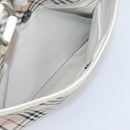 BURBERRY Nova Check Hand Bag Canvas Beige Silver Auth 204746A-23