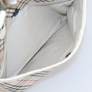 BURBERRY Nova Check Hand Bag Canvas Beige Silver Auth 204746A-25