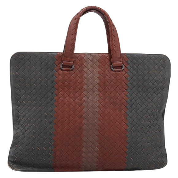 BOTTEGA VENETA INTRECCIATO Hand Bag Leather Brown Auth 204748