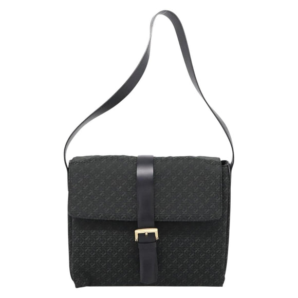 LOEWE Shoulder Bag Canvas Green Gold Tone Auth 204750V