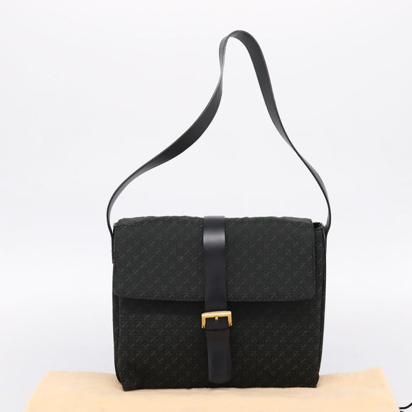 LOEWE Shoulder Bag Canvas Green Gold Tone Auth 204750V