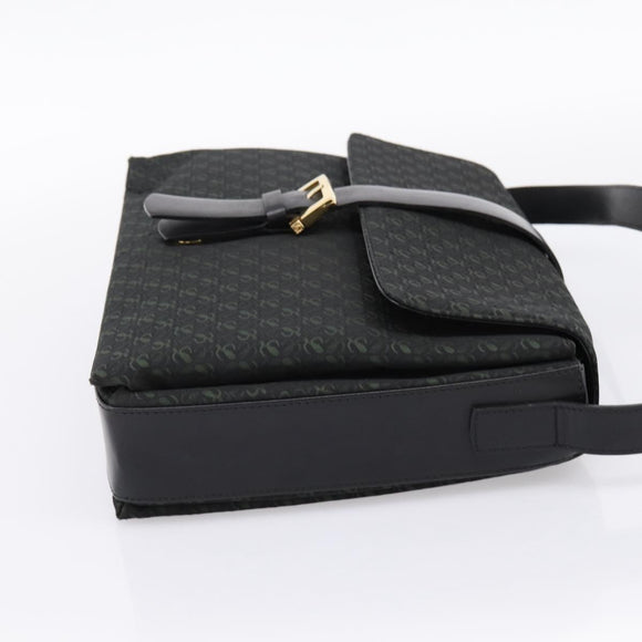 LOEWE Shoulder Bag Canvas Green Gold Tone Auth 204750V