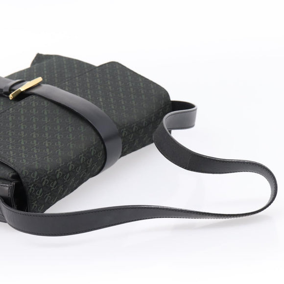 LOEWE Shoulder Bag Canvas Green Gold Tone Auth 204750V