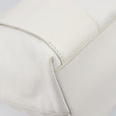 Miu Miu Tote Bag Leather White Silver Auth 204751A-14