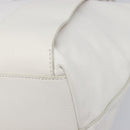 Miu Miu Tote Bag Leather White Silver Auth 204751A-15