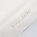 Miu Miu Tote Bag Leather White Silver Auth 204751A-17