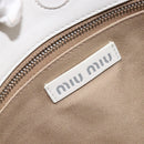 Miu Miu Tote Bag Leather White Silver Auth 204751A-18