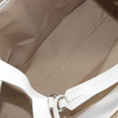 Miu Miu Tote Bag Leather White Silver Auth 204751A-11