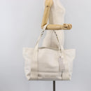 Miu Miu Tote Bag Leather White Silver Auth 204751A-24