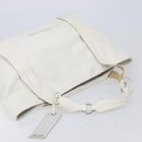 Miu Miu Tote Bag Leather White Silver Auth 204751A-6