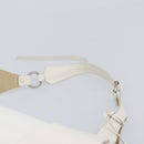 Miu Miu Tote Bag Leather White Silver Auth 204751A-8