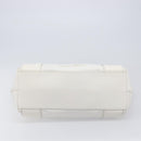 Miu Miu Tote Bag Leather White Silver Auth 204751A-5