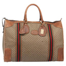 GUCCI Micro GG Supreme Web Sherry Line Bag PVC Beige 012 067 1125 Auth 204752-13