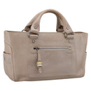 CELINE Boogie Bag Hand Bag Leather Beige Silver Auth 204756-1