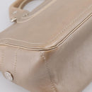 CELINE Boogie Bag Hand Bag Leather Beige Silver Auth 204756-14