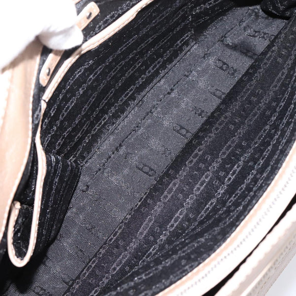 CELINE Boogie Bag Hand Bag Leather Beige Silver Auth 204756