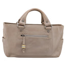 CELINE Boogie Bag Hand Bag Leather Beige Silver Auth 204756-2
