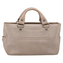 CELINE Boogie Bag Hand Bag Leather Beige Silver Auth 204756-3