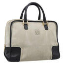 LOEWE Amazona 32 Hand Bag Suede Beige Gold Auth 204758-1