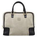 LOEWE Amazona 32 Hand Bag Suede Beige Gold Auth 204758-13