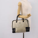 LOEWE Amazona 32 Hand Bag Suede Beige Gold Auth 204758-24