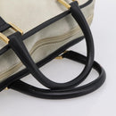 LOEWE Amazona 32 Hand Bag Suede Beige Gold Auth 204758-7