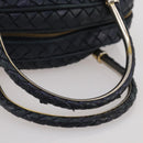 BOTTEGA VENETA INTRECCIATO Hand Bag Leather Navy Gold Auth 204759-9
