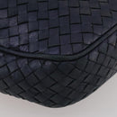 BOTTEGA VENETA INTRECCIATO Hand Bag Leather Navy Gold Auth 204759-19
